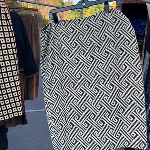 Lafayette 148 New York Brown and Cream Pencil Skirt